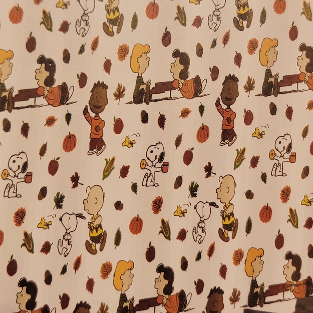 Peanuts Woodstock Fall Shower Curtain 72x72 Autumn Leaves Snoopy Bathroom Decor